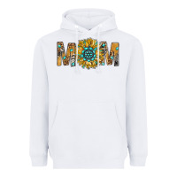 White Western Mom With Gemstone And Sunflower Heavyweight Hoodie - BundleAndBundleShop