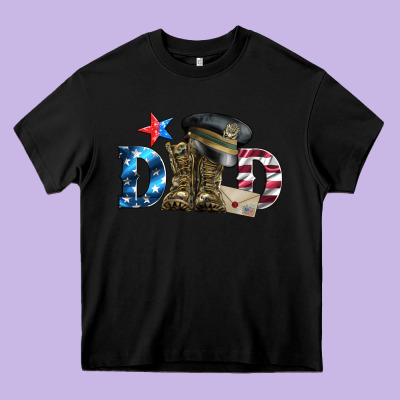 Dad Military Boots And Hat Heavy Core Tee Designed By Artiststas
