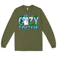 Army Green cozy season winter christmas Long Sleeve Tee - NancyCooperArtShop