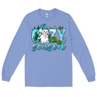 Colony Blue cozy season winter christmas Long Sleeve Tee - NancyCooperArtShop