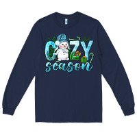 Navy cozy season winter christmas Long Sleeve Tee - NancyCooperArtShop