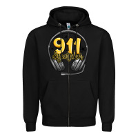 Black 911 dispatcher Zipper Hoodie - MaliasSmallBusiness