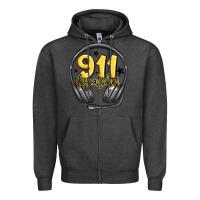 Charcoal Heather 911 dispatcher Zipper Hoodie - MaliasSmallBusiness