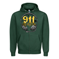 Sports Green 911 dispatcher Zipper Hoodie - MaliasSmallBusiness