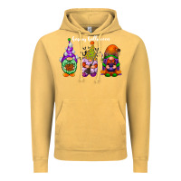 Vintage Mustard happy halloween gnomes white Vintage Hoodie - RacoonDesign
