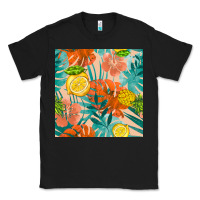 Black pineapple and lemon seamless pattern Classic Tee - BundleAndBundleShop