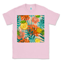 Bubblegum Pink pineapple and lemon seamless pattern Classic Tee - BundleAndBundleShop
