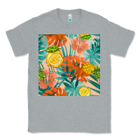 Heather Grey pineapple and lemon seamless pattern Classic Tee - BundleAndBundleShop