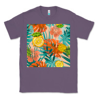 Lavender pineapple and lemon seamless pattern Classic Tee - BundleAndBundleShop