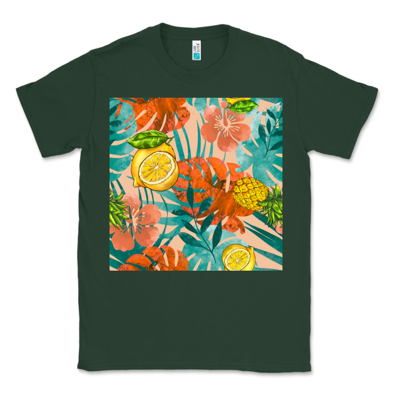 Pineapple And Lemon Seamless Pattern Classic Tee by BundleAndBundleShop | Teevron