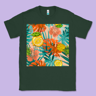Pineapple And Lemon Seamless Pattern Classic Tee Designed By Bundleandbundleshop