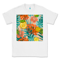 White pineapple and lemon seamless pattern Classic Tee - BundleAndBundleShop