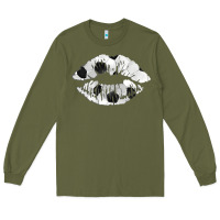 Army Green soccer lips Long Sleeve Tee - AdoDesignShop
