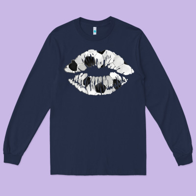 Soccer Lips Long Sleeve Tee Designed By Adodesignshop