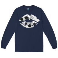 Navy soccer lips Long Sleeve Tee - AdoDesignShop