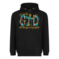 Black With God All Things Are Possible With Cross Heavyweight Hoodie - BundleAndBundleShop