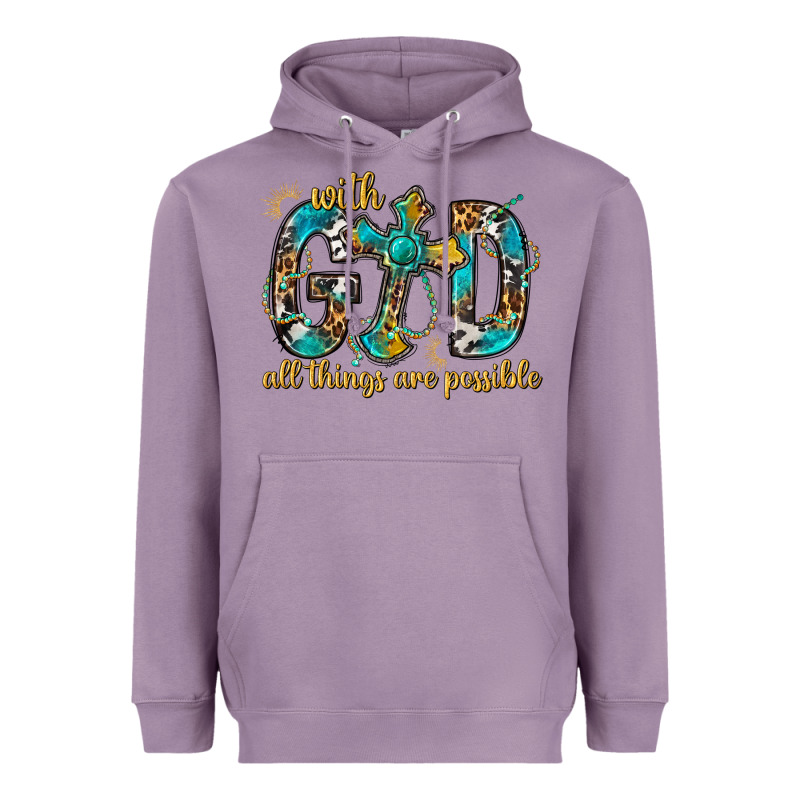 With God All Things Are Possible With Cross Heavyweight Hoodie by BundleAndBundleShop | Teevron