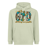 Matcha With God All Things Are Possible With Cross Heavyweight Hoodie - BundleAndBundleShop