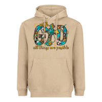 Mushroom With God All Things Are Possible With Cross Heavyweight Hoodie - BundleAndBundleShop