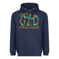 Navy With God All Things Are Possible With Cross Heavyweight Hoodie - BundleAndBundleShop