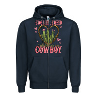 Navy cool it cupid i will find my own cowboy Zipper Hoodie - MaliasSmallBusiness
