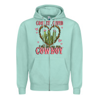 Seafoam cool it cupid i will find my own cowboy Zipper Hoodie - MaliasSmallBusiness