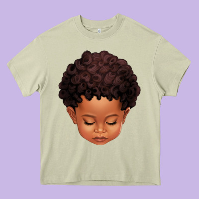 Cute Afro Boy Heavy Core Tee Designed By Texasbilliewilder