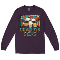 Plum cowboys and beers Long Sleeve Tee - NancyCooperArtShop