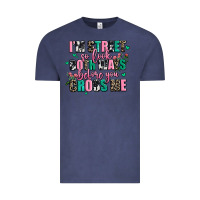 Vintage Denim floral i am street so look both ways before you cr Vintage Tee - AdoDesignShop