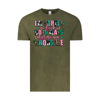 Vintage Olive floral i am street so look both ways before you cr Vintage Tee - AdoDesignShop
