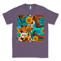 Lavender cowboy boots and hat seamless pattern Classic Tee - BundleAndBundleShop