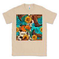 Mushroom cowboy boots and hat seamless pattern Classic Tee - BundleAndBundleShop