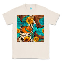 Natural cowboy boots and hat seamless pattern Classic Tee - BundleAndBundleShop