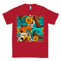 Red cowboy boots and hat seamless pattern Classic Tee - BundleAndBundleShop