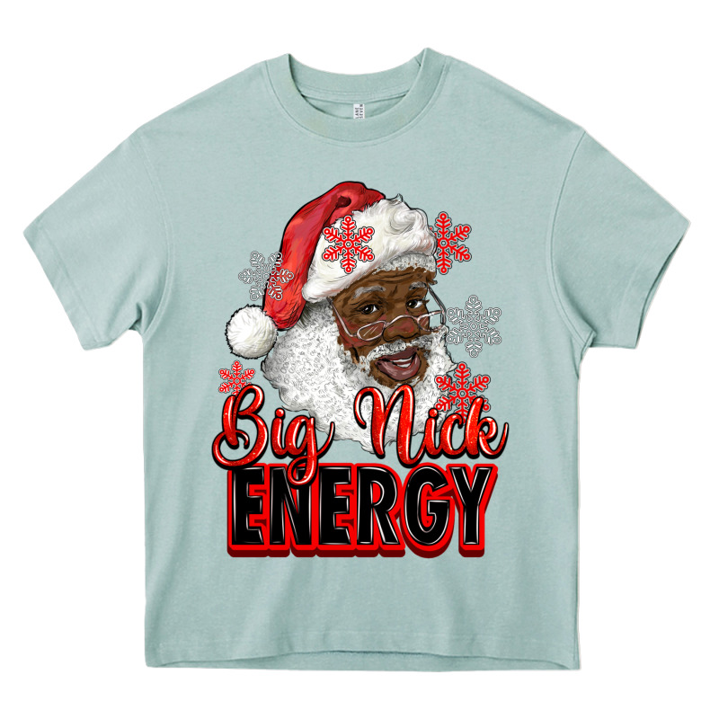 Big Nick Energy Afro Santa Heavy Core Tee by RanaPortraitStore | Teevron