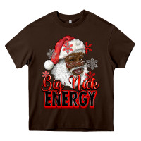 Chocolate Brown big nick energy afro santa Heavy Core Tee - RanaPortraitStore