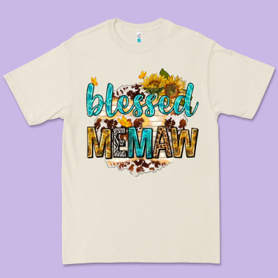 Premium Tee blessed memaw with sunflowers