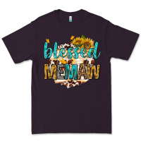 Plum blessed memaw with sunflowers Premium Tee - texasbilliewilder