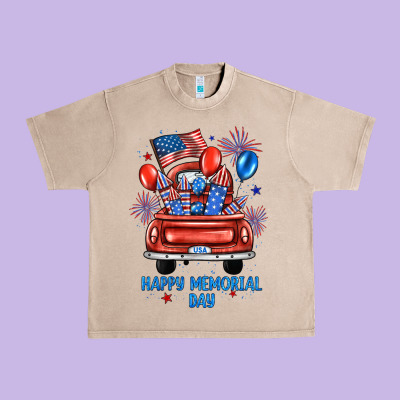 Happy Memorial Day Farm Truck Urban Heavy Tee Designed By Jahusdesignshop