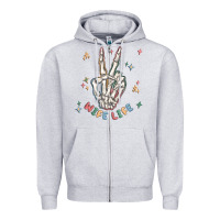 Heather Grey wife life Zipper Hoodie - MaliasSmallBusiness