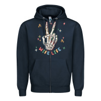 Navy wife life Zipper Hoodie - MaliasSmallBusiness