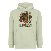 Matcha Western Cowboy Portrait With Cactus Heavyweight Hoodie - BundleAndBundleShop