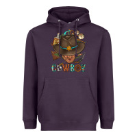 Plum Western Cowboy Portrait With Cactus Heavyweight Hoodie - BundleAndBundleShop