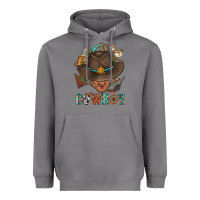 Western Cowboy Portrait With Cactus Heavyweight Hoodie | Teevron