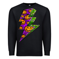 Black halloween lightning bolt Premium Sweatshirt - BundleAndBundleShop