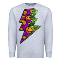 Heather Grey halloween lightning bolt Premium Sweatshirt - BundleAndBundleShop