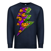 Navy halloween lightning bolt Premium Sweatshirt - BundleAndBundleShop