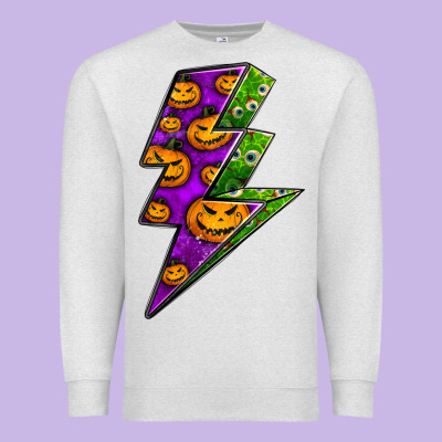 Halloween Lightning Bolt Premium Sweatshirt Designed By Bundleandbundleshop