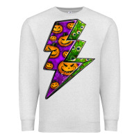 Oatmeal Heather halloween lightning bolt Premium Sweatshirt - BundleAndBundleShop