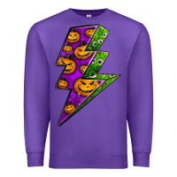 Purple halloween lightning bolt Premium Sweatshirt - BundleAndBundleShop